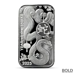 2025 1 oz Asahi Lunar Snake Silver Bar (In Assay)