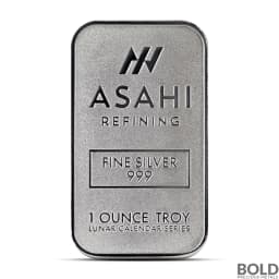 2025 1 oz Asahi Lunar Snake Silver Bar (In Assay)