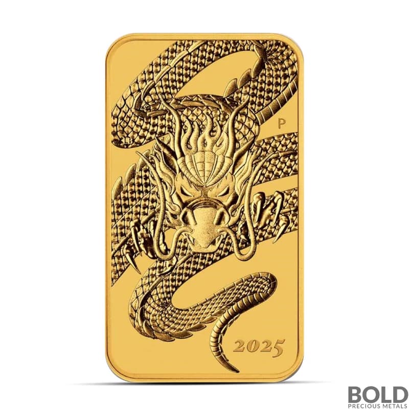 2025 1 oz Australia Rectangular Dragon Gold Coin (BU)