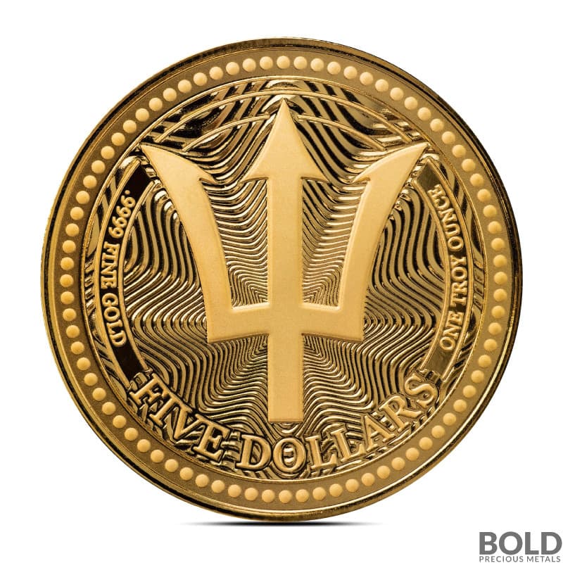 2025 1 oz Barbados Trident Gold Coin