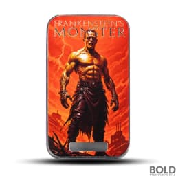 2025 1 oz Monster Collection Frankenstein's Monster Colorized Silver Bar (Limited Edition)