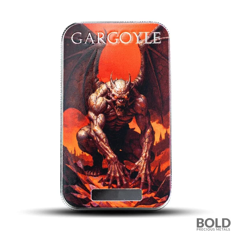 2025 1 oz Monster Collection Gargoyle Colorized Silver Bar (Limited Edition)