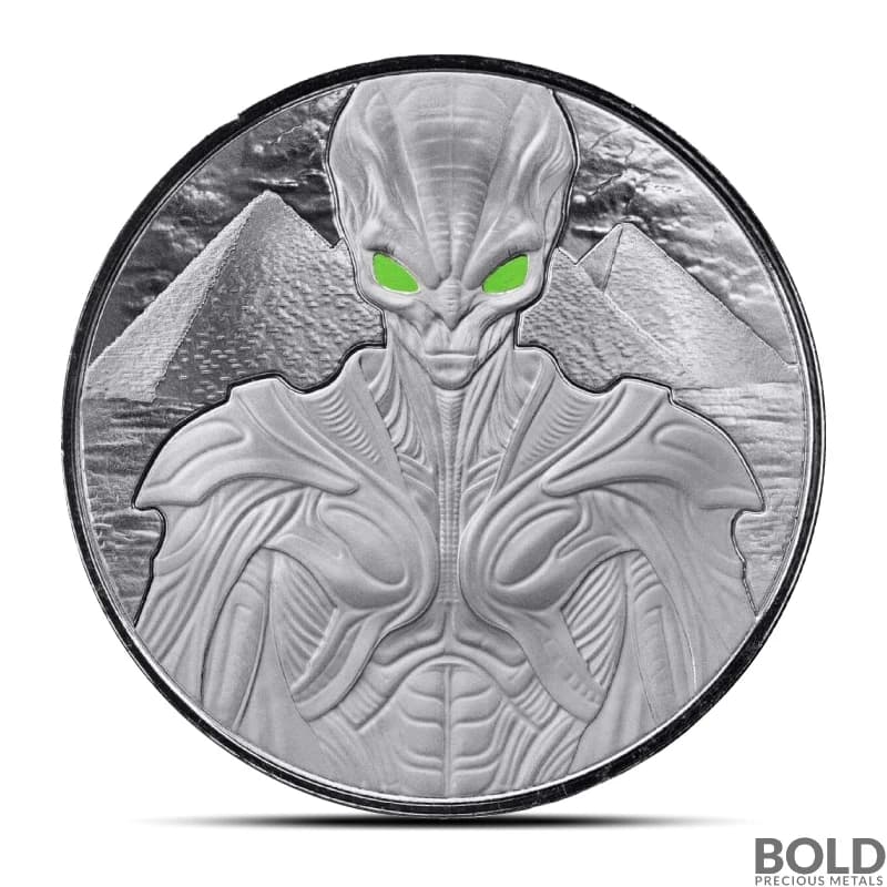 2025 1 oz Samoa Alien Silver Coin (Colored)