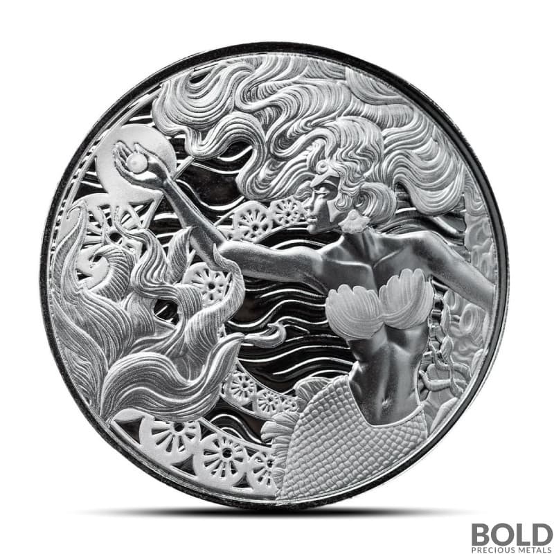 2025 1 oz Samoa Mermaid & Pearl Silver Coin