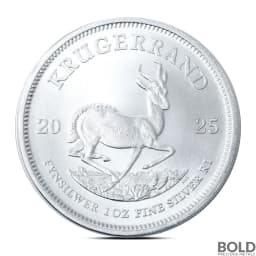 2025 1 oz South Africa Krugerrand Silver Coin (BU)-Impaired