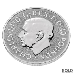 2025 10 oz British Tudor Beasts: Greyhound of Richmond Silver Coin (BU)