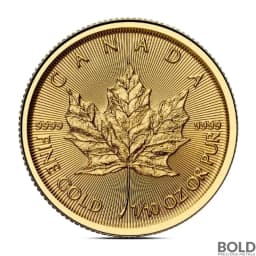 2025 1/10 oz Canadian Maple Leaf Gold Coin (BU)