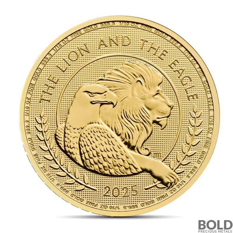 2025 1/10 oz British Lion and American Eagle Gold Coin (BU)