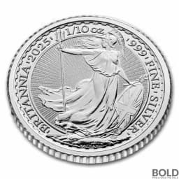 2025 1/10 oz British Britannia Silver Coin (BU)