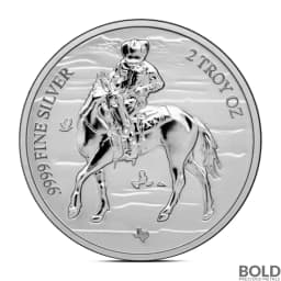 2025 2 oz Texas Mint Cowboy Silver Round (Reverse Proof)