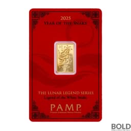 2025 5 Gram PAMP Lunar Snake Gold Bar