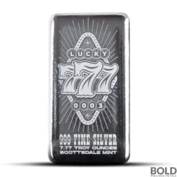 2025 7.77 oz Lucky Sevens Series Cast Silver Bar