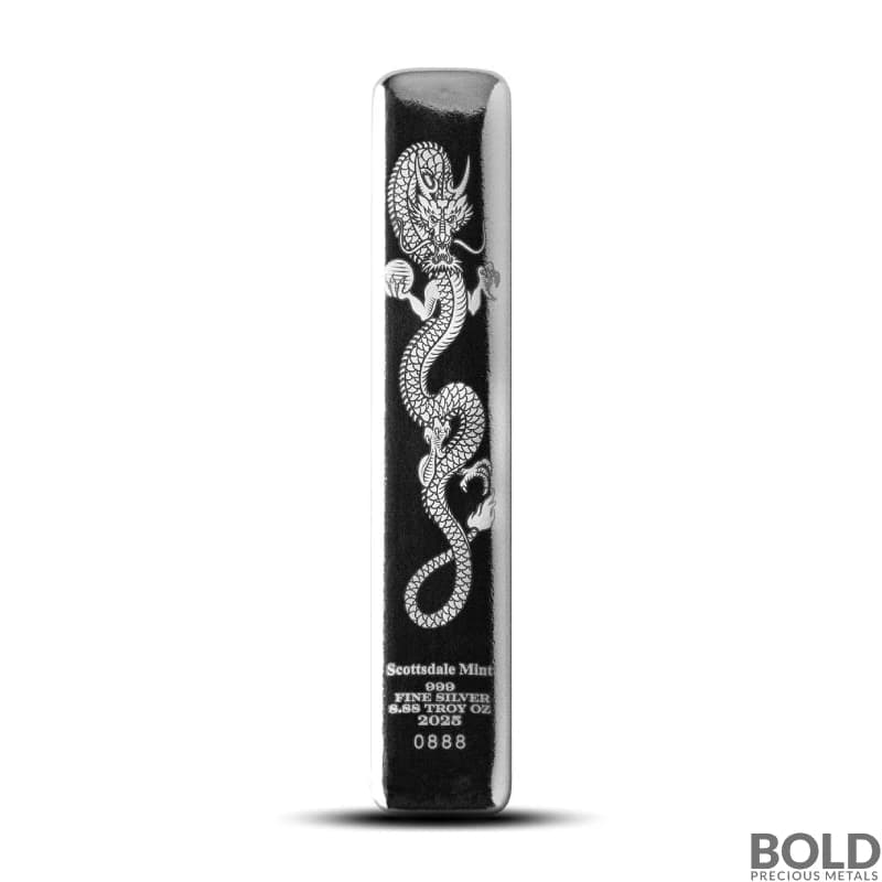 2025 Lucky Dragon 8.88 oz Cast Silver Bar