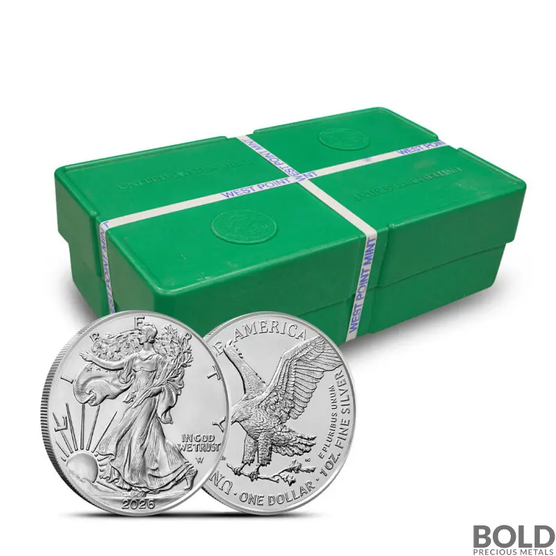 2026 1 oz American Silver Eagle Monster Box (500 Coins, BU)