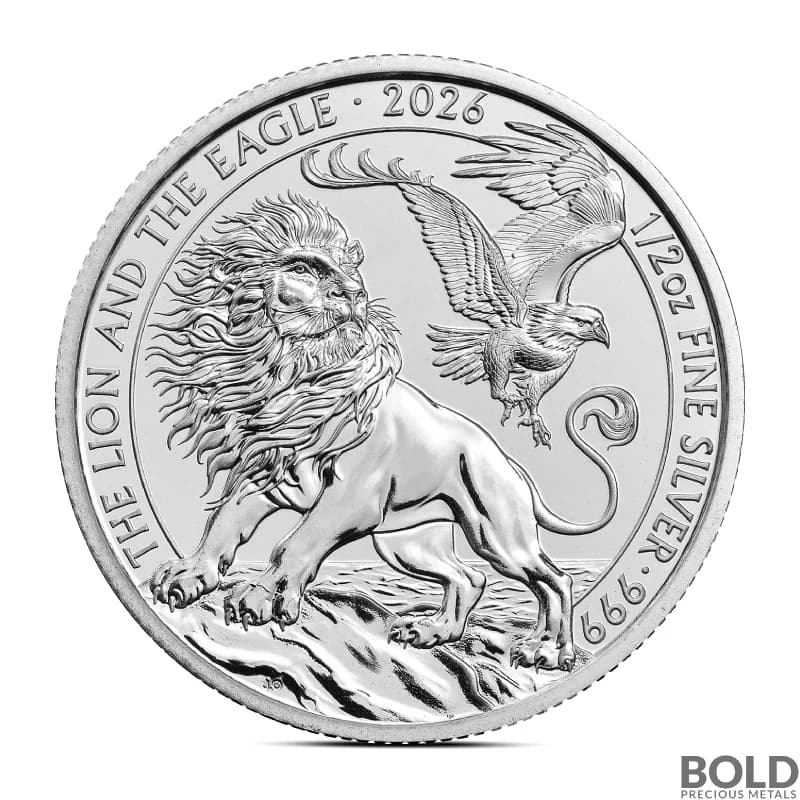 2026 1/2 oz British Lion and American Eagle Silver Coin (BU)