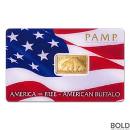 5 Gram PAMP America The Free Buffalo Gold Bar