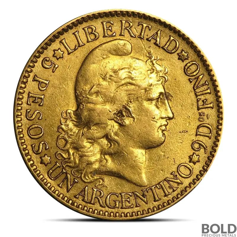 Argentina Gold 5 Peso Coin (Avg. Circ, Random)