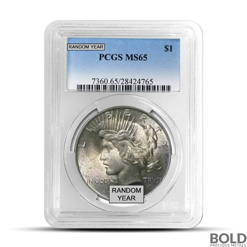 Silver Peace Dollar MS65 (Random, PCGS)