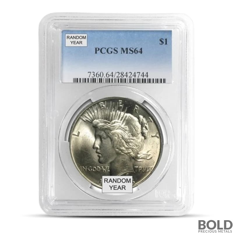 Silver Peace Dollar MS64 (Random, PCGS)