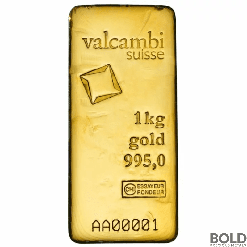 1 Kilo Valcambi Gold Cast Bar