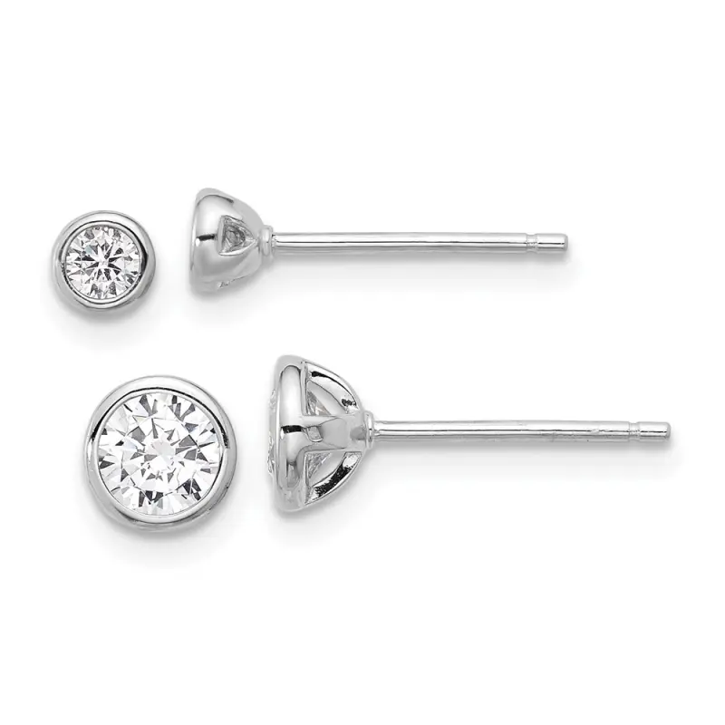 sterling-silver-rh-plated-cz-bezel-post-earrings-set