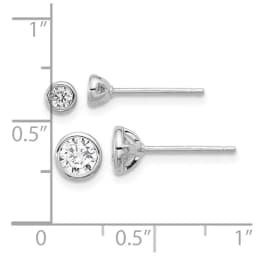 sterling-silver-rh-plated-cz-bezel-post-earrings-set