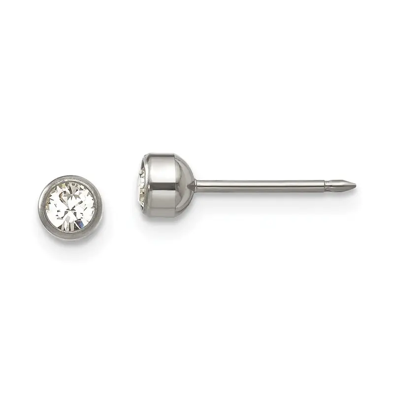 Inverness Titanium Bezel Crystal Earrings
