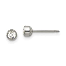Inverness Titanium Bezel Crystal Earrings