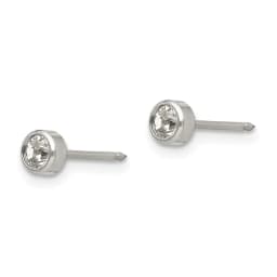 Inverness Titanium Bezel Crystal Earrings
