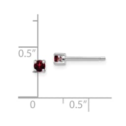 sterling-silver-rhodium-plated-round-garnet-post-earrings