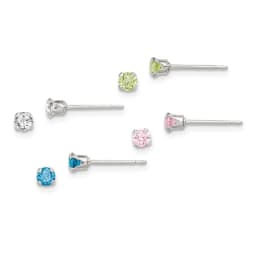 post-stellux-crystal-earring-set-4pc-sterling-silver