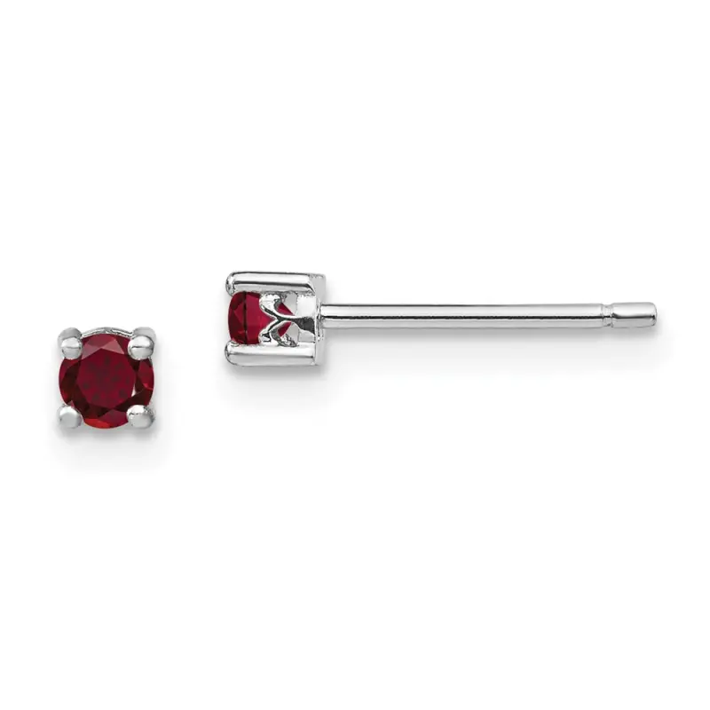 rhodium-plated-round-created-ruby-post-earrings-ss