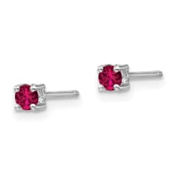 rhodium-plated-round-created-ruby-post-earrings-ss