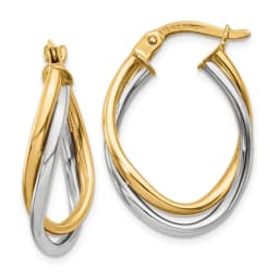 two-tone-polished-oval-hoop-earrings