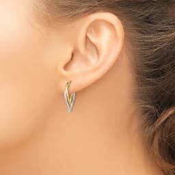 two-tone-polished-oval-hoop-earrings