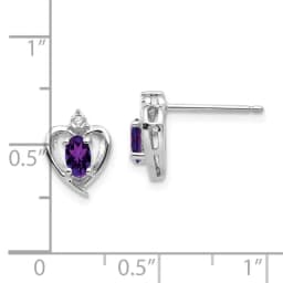 white-gold-amethyst-and-diamond-heart-post-earrings