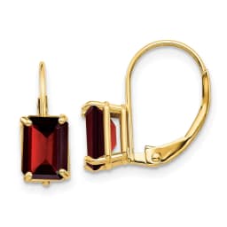 emerald-cut-garnet-leverback-earrings