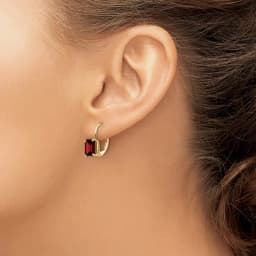 emerald-cut-garnet-leverback-earrings