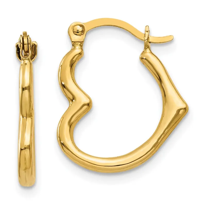 Heart Shaped Hollow Hoop Earrings