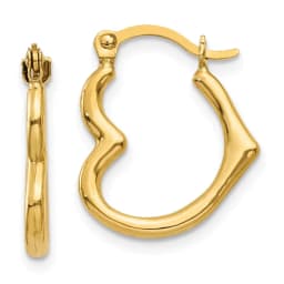 Heart Shaped Hollow Hoop Earrings