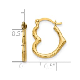 Heart Shaped Hollow Hoop Earrings