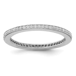 Brilliant Embers Sterling Silver Rhodium-finished 60 Stone Micro Pav? CZ Ring