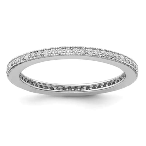 Brilliant Embers Sterling Silver Rhodium-finished 60 Stone Micro Pav? CZ Ring