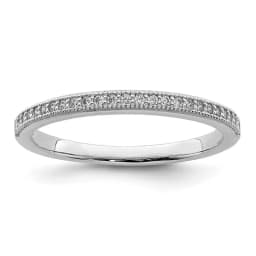 Brilliant Embers Sterling Silver Rhodium-finished 25 Stone Micro Pav CZ Polished Ring