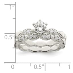 sterling-silver-polished-cz-wedding-ring-set