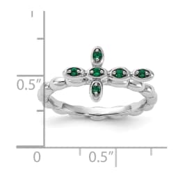 stackable-expressions-rhodium-plated-emerald-cross-ring-ss