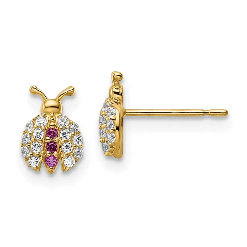 14k-madi-k-clear-red-cz-lady-bug-post-earrings