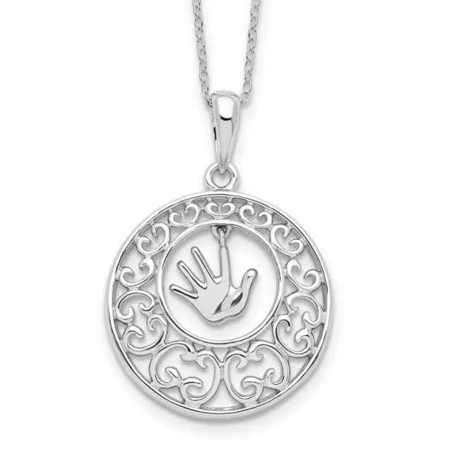 Sentimental Expressions Sterling Silver Rhodium-finished Antiqued Children 18in Necklace