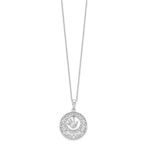 Sentimental Expressions Sterling Silver Rhodium-finished Antiqued Children 18in Necklace