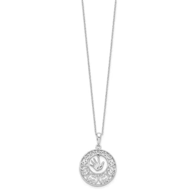 Sentimental Expressions Sterling Silver Rhodium-finished Antiqued Children 18in Necklace